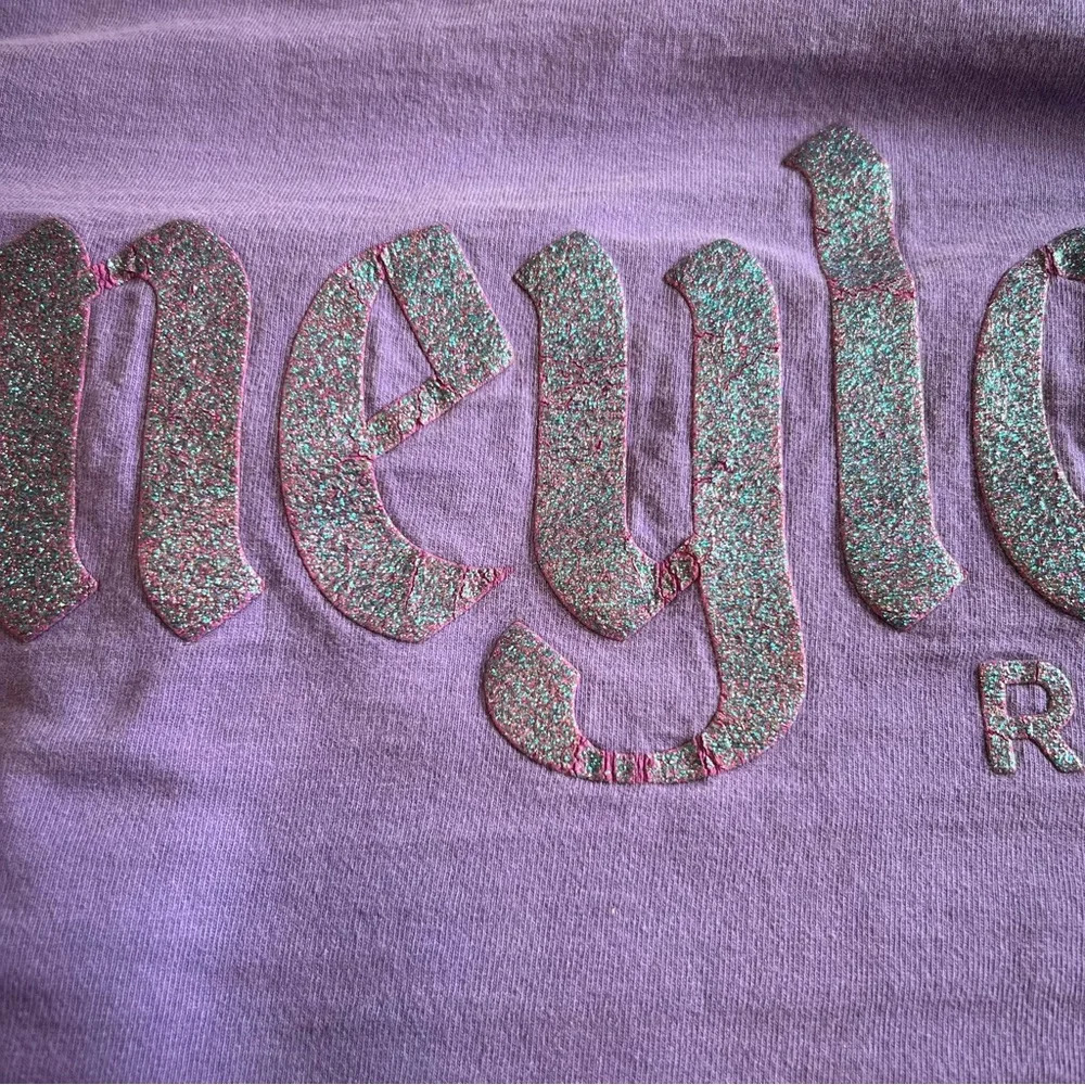 Disney Spirit Jersey Purple Glitter Disneyland Resort S Flawed Oversized - Picture 10 of 13